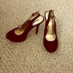 Black suede peep-toe pumps 7.5 🌟 EUC 🌟